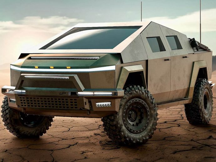 Jet-Fueled Cybertruck kit turns the EV into apocalypse ready off-roader fullproof against IEDs