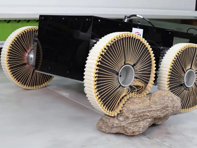 Morphing wheel research can ride over uneven surfaces and obstacles