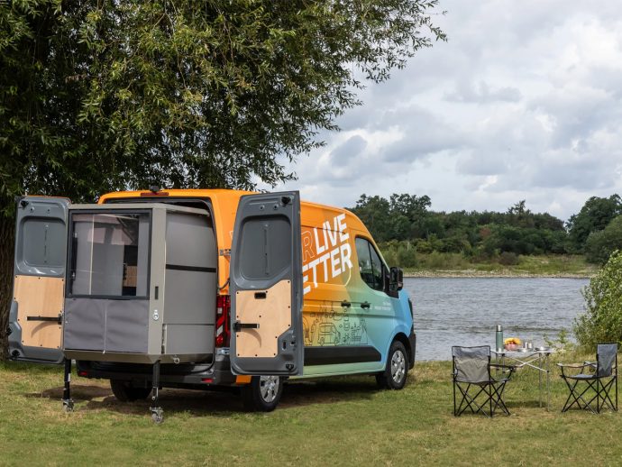 Nissan Interstar converted into comfortable camper van with adaptable living module from PlugVan