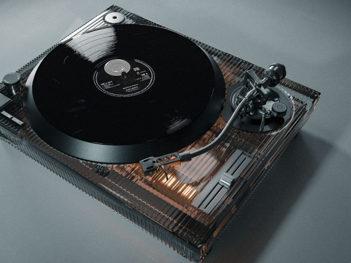 Vinyl player concept shows off transparent design