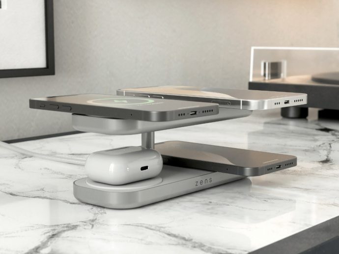 Multi-level wireless charger can charge four phones at the same time