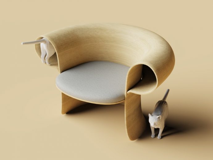 Quirky chair concepts are made for both humans and their feline masters