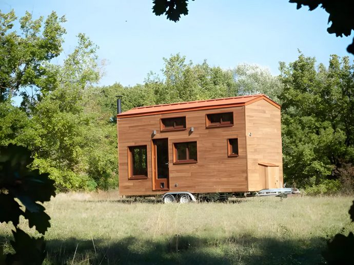The Cosmos Tiny Home Features A Cozy Netted Upstairs Area For Reading & Chilling