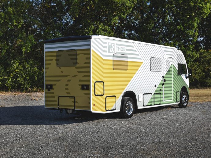 THOR x Harbinger test world’s first hybrid Class A RV with 500 miles range, fulltimers take note