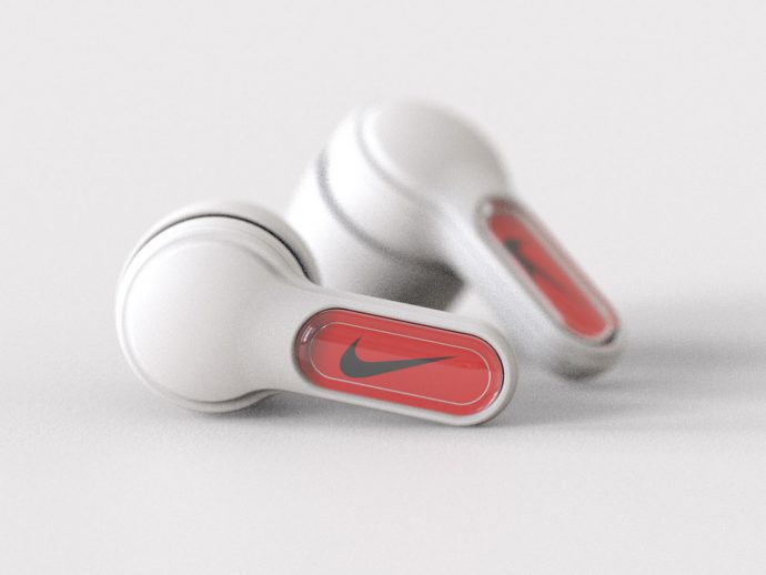 Nike earbuds concept is an active lifestyle accessory oriented towards minimalist lifestyle