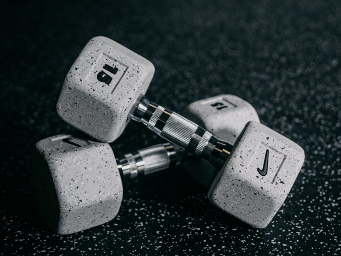 Nike Grind Dumbbells use recycled rubber from footwear byproduct