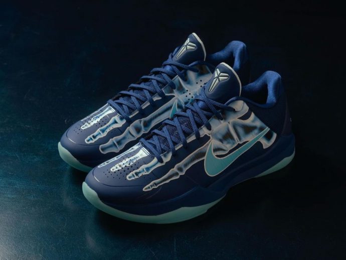 Nike Kobe 5 Protro ‘X-Ray’ with a glow-in-the-dark sole, skeletal graphic upper lands in time for Halloween