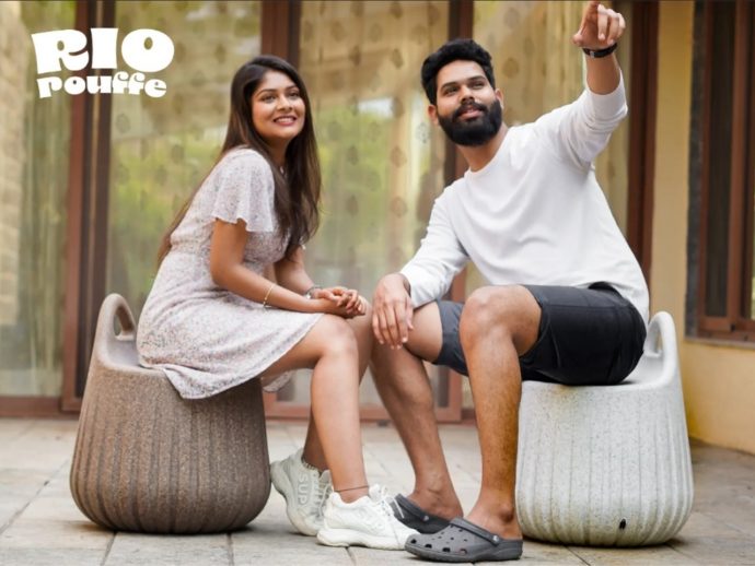 Pouffe chair concept uses minimalist design and recyclable materials