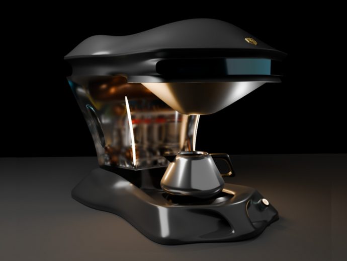 Sleek coffee machine concept has the elegance of a high-performance sports car