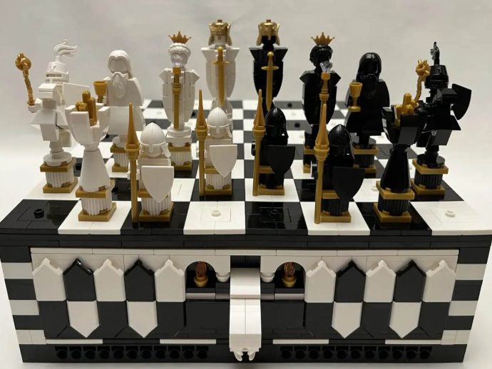This beautiful medieval chess set has a cute story to go with – deserves LEGO Ideas official set status