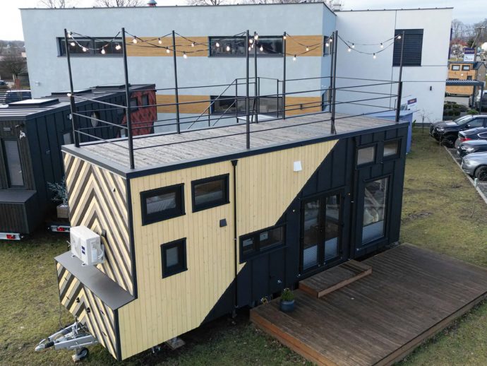 This Build-to-Order Tiny Home Offers Additional Living Space With A Handy Rooftop Deck