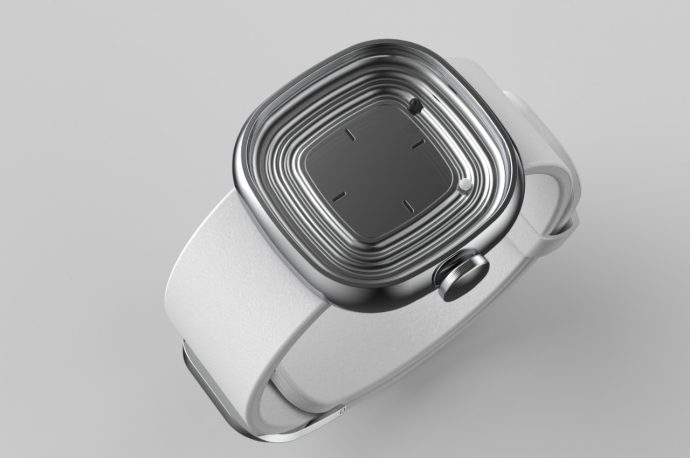 Retro modern watch features an analog dial with a maze for a unique time-telling experience