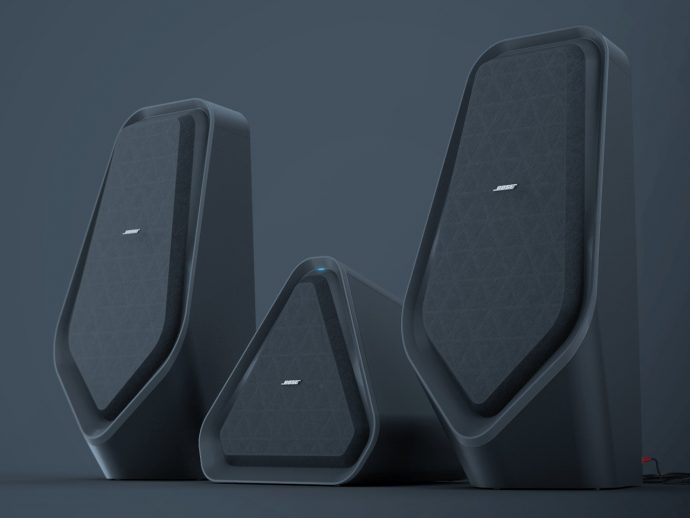 Geometric speaker concept creates a futuristic ambiance in your living space