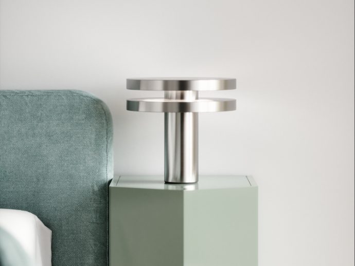 Mushroom-like lamp uses indirect lighting like the moon to create a softer glow
