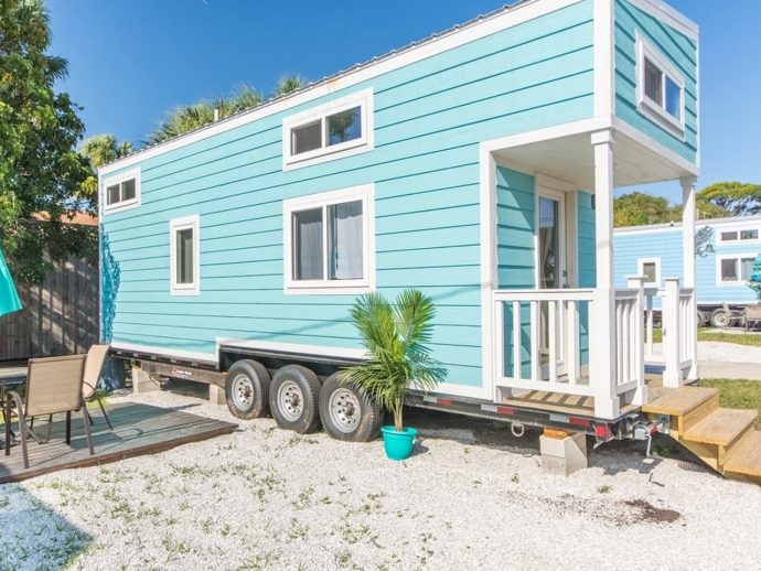 This Vibrant Baby Blue Tiny Home Will Have You Missing Summer This Winter Season