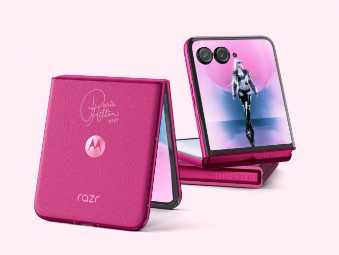 Motorola Razr Plus Paris Hilton edition tries to make hot pink hot again