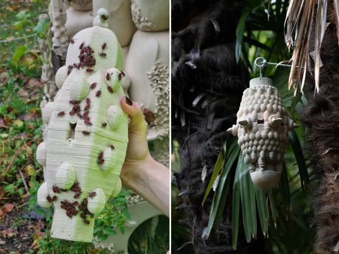 Artist 3D-Prints Ceramic Homes For Insects In The Forest Inspired By Natural Habitats