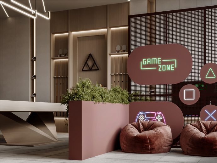 Vibrant gaming room concept shatters stereotypes of dark dungeons
