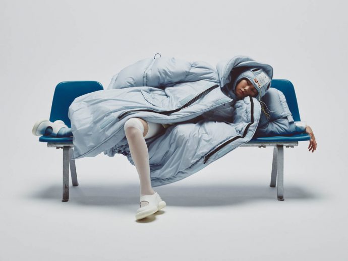 ZZZN puffer jacket for sleep is designed to let you doze off anywhere and anytime