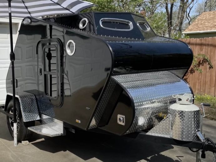 Argonaut custom DIY teardrop camper is most distinctive in appearance and capable in functionality