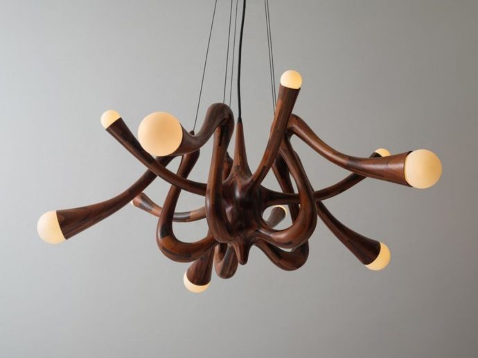 Richard Haining’s Chandelier Upcycles NYC Water Towers into Stunning Sustainable Lighting