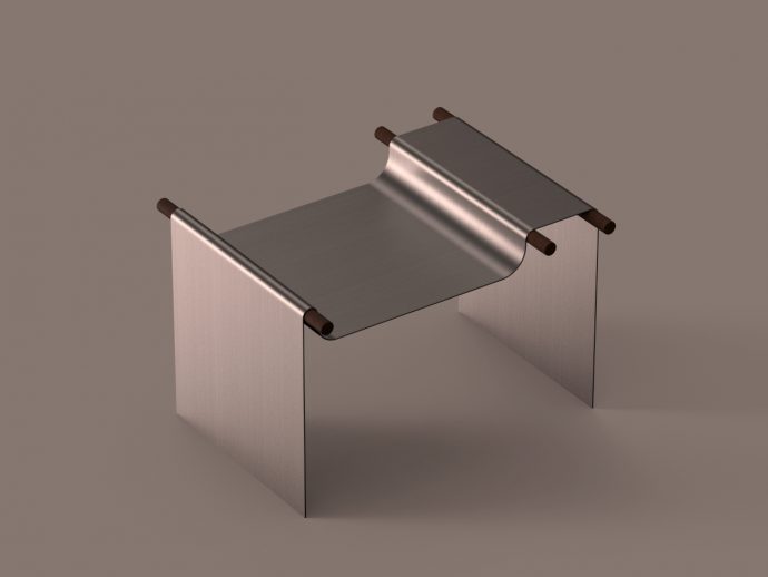 Striking Sheet Metal Stool Creates an Illusion of Soft Fabric