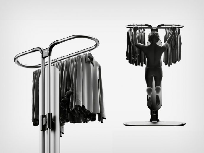This Clever Minimalist Pull-Up Bar Doubles as a Stylish Clothes Rack