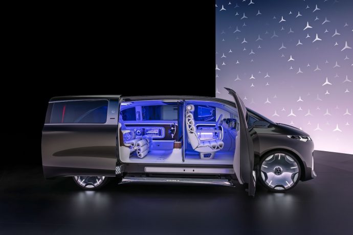 Mercedes‑Benz Vision V previews an electric lounge limo with a 65‑inch cinema screen