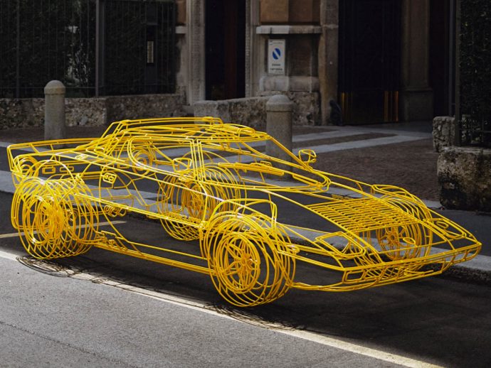 Benedict Radcliffe revives the iconic Lancia Stratos HF as a transparent sculpture that you can’t drive