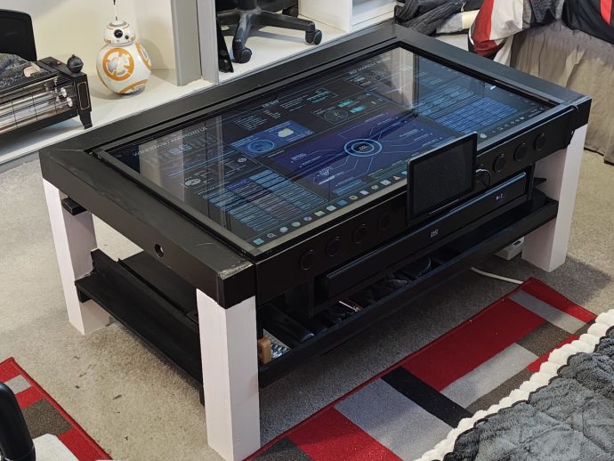 DIY Interactive Smart Coffee Table Uses Second-hand Products and Reclaimed Materials