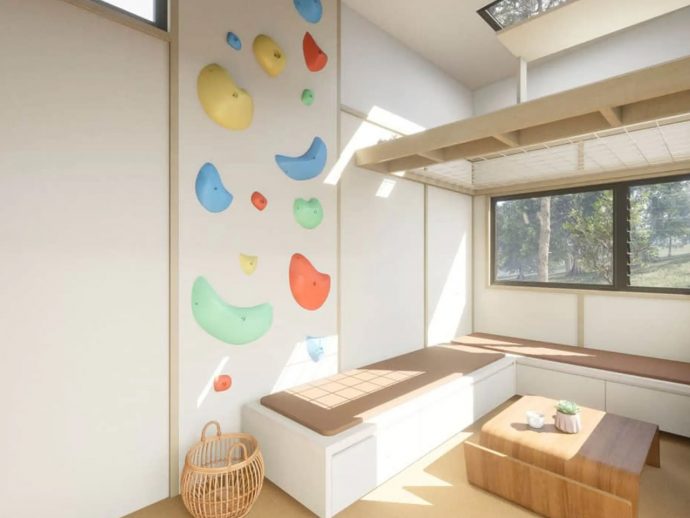 This Tiny Home With A Climbing Wall & Netted Lounge Blends Playful Design With Practical Living
