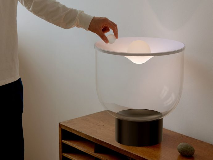 Glass Lamp with Fabric Cover Transforms Lighting into a Mindful Ritual