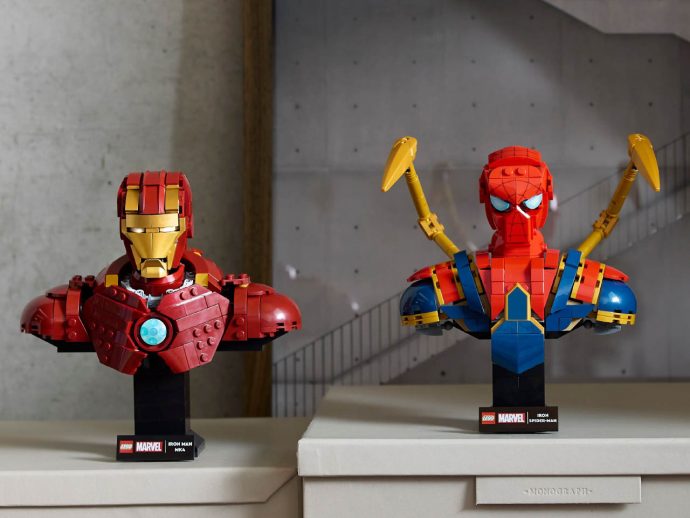 LEGO Marvel mini bust collection debuts Iron Man MK4 and Iron Spider sets for $60 each