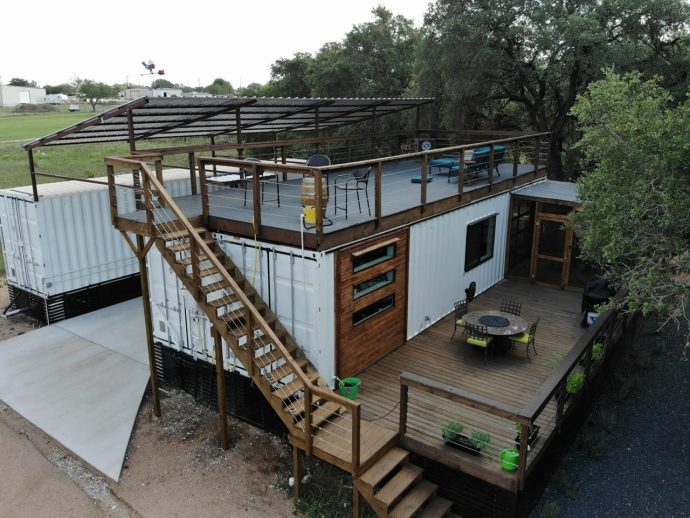 This Spacious 3-Unit Shipping Container Tiny Home Features Outdoor Spaces And Custom Design
