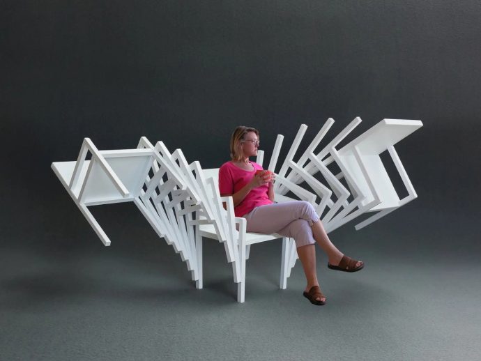 Moving Furniture visualizes chairs and tables in time and space