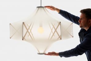 This Wool Winder-Inspired Chandelier Unfolds Like Magic