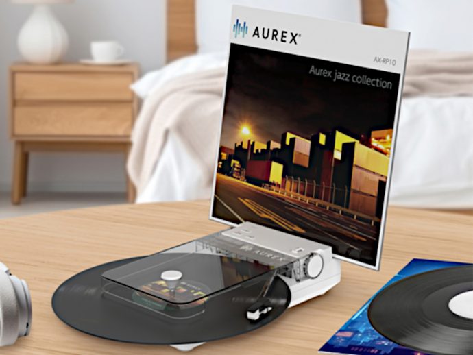 Toshiba Wireless Portable Record Player Puts Album Jackets on a Pedestal