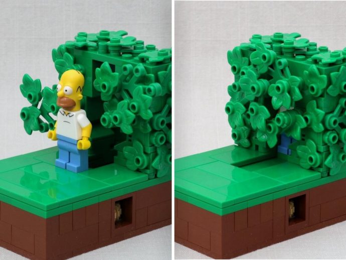 The Iconic “Homer Simpson In The Bushes” Meme got turned into an Animated LEGO Set