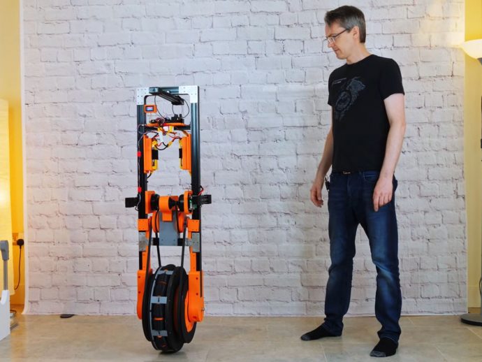James Bruton creates omni-directional robotic wheel that self-balances even when pushed away