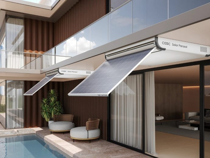 Solar panels bring sustainable energy and parasol aesthetics to balconies