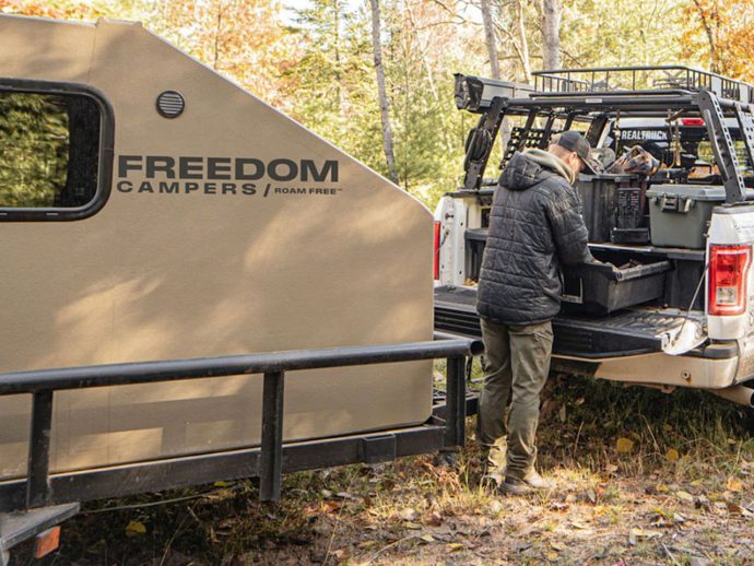 Turn your pick up into an all-season adventure rig with the minimalist Freedom Camper