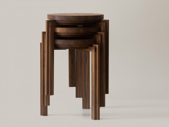 Japanese-Inspired Stacking Stools Deliver Sculptural Storage & Sustainable Wood Design For Flexible Modern Interiors