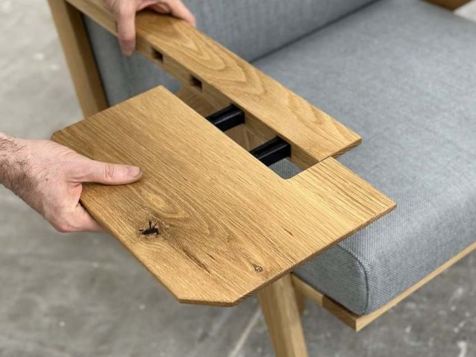Magnetic Modular Armchair Combines Effortless Workstation & Lounge With Mid-Century Aesthetics