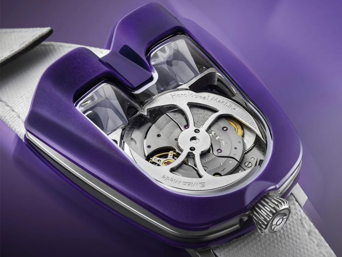 MB&F HM8 Mark 2 Purple with speedometer-style display is an instant reminder of its inspiration
