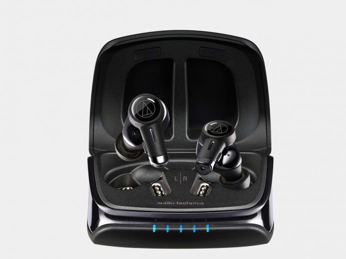 Audio Technica’s premium ATH-TWX9 wireless earbuds self-sanitize inside the case