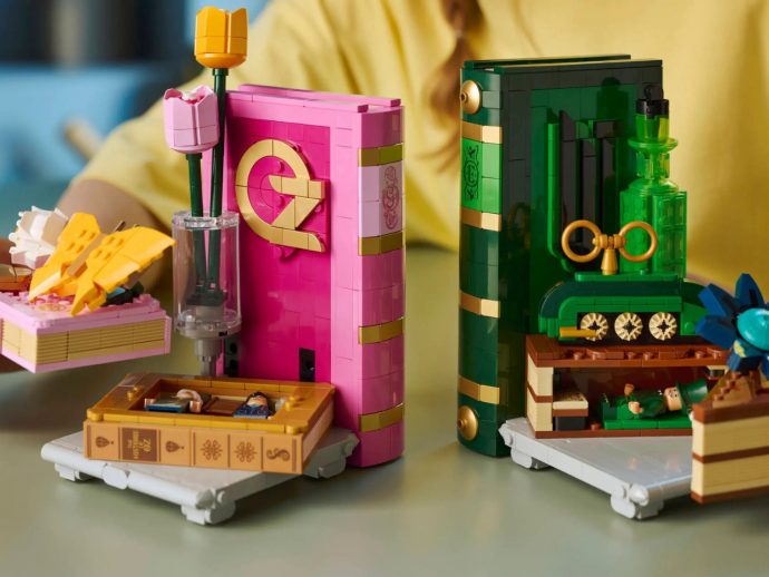 Bring the Wicked universe to your shelf with LEGO’s Glinda & Elphaba Bookends