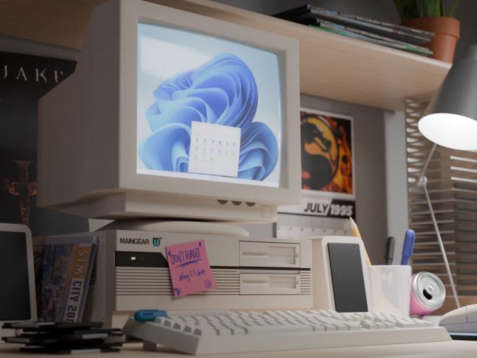 MainGear Retro95 is a powerful desktop PC disguised as classic 90s workstation