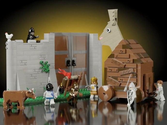 The Iconic Monty Python and the Holy Grail “French Taunting” scene gets immortalized in LEGO Bricks