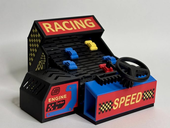 This 3D printed mini arcade racing toy revives Road Fighter nostalgia and you can build it at home