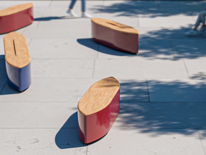 Traditional boats meets modern seating in Sampan benches